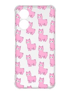 Чохол із потовщеними кутами на Oppo A17 :: Лами рожеві (принт 101)