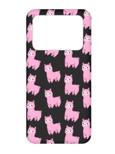 Матовий чорний чохол на Xiaomi Poco X4 Pro 5G :: Лами рожеві (принт 101)