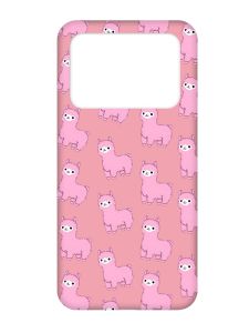 Матовий рожевий чохол на Xiaomi Poco X4 Pro 5G :: Лами рожеві (принт 101)