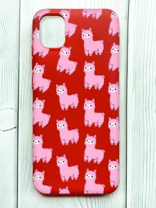 Матовий червоний чохол на Samsung Galaxy A04E/A042 :: Лами рожеві (принт 101)