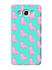 Матовий бірюзовий чохол на Samsung Galaxy J7(2016) J710 :: Лами рожеві (принт 101)