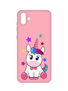 Матовий рожевий чохол на Samsung Galaxy A04 :: Єдиноріг (принт 102)