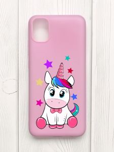 Матовий рожевий чохол на Samsung Galaxy A04E/A042 :: Єдиноріг (принт 102)