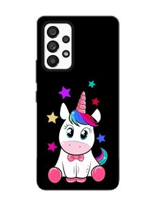 Матовий чорний чохол на Samsung Galaxy A53 4G/5G :: Єдиноріг (принт 102)