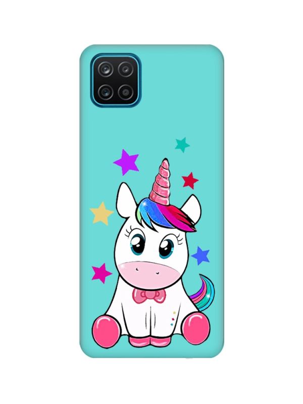 Матовий бірюзовий чохол на Samsung Galaxy A12 :: Єдиноріг (принт 102)