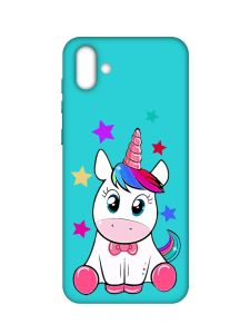 Матовий бірюзовий чохол на Samsung Galaxy A04 :: Єдиноріг (принт 102)