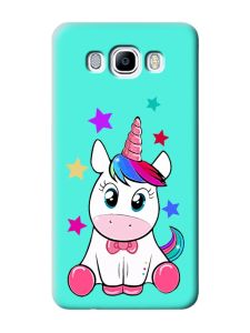 Матовий бірюзовий чохол на Samsung Galaxy J7(2016) J710 :: Єдиноріг (принт 102)