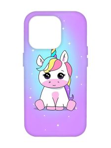 Матовий чохол з червоними боками на Apple iPhone 14 Pro Max :: Єдиноріг (принт 103)