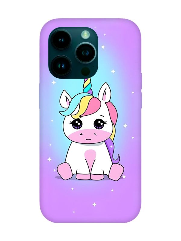 Матовий чохол з червоними боками на Apple iPhone 14 Pro :: Єдиноріг (принт 103)