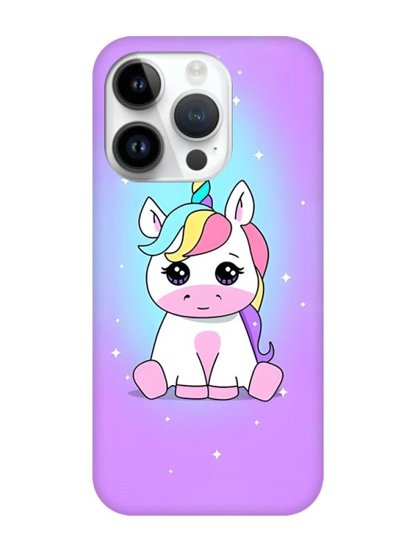 Матовий чохол з чорними боками на Apple iPhone 14 Pro :: Єдиноріг (принт 103)