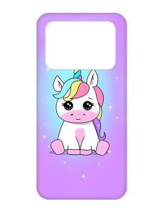 Матовий чохол з чорними боками на Xiaomi Poco X4 Pro 5G :: Єдиноріг (принт 103)