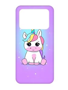 Матовий рожевий чохол на Xiaomi Poco X4 Pro 5G :: Єдиноріг (принт 103)