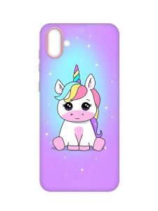 Матовий рожевий чохол на Samsung Galaxy A04 :: Єдиноріг (принт 103)