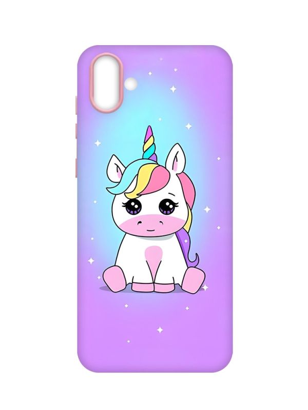Матовий рожевий чохол на Samsung Galaxy A04 :: Єдиноріг (принт 103)