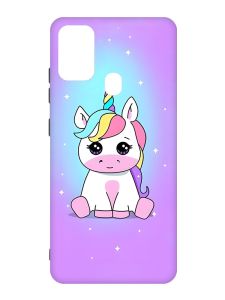 Матовий чохол з чорними боками на Samsung Galaxy M30s/M21 :: Єдиноріг (принт 103)