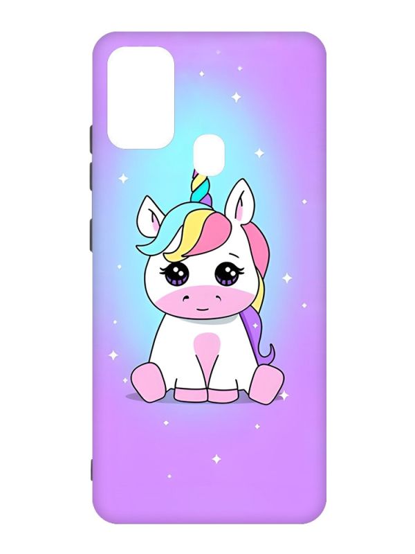 Матовий чохол з чорними боками на Samsung Galaxy M30s/M21 :: Єдиноріг (принт 103)
