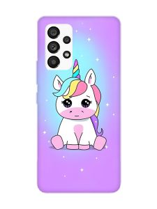 Матовий чохол з червоними боками на Samsung Galaxy A53 4G/5G :: Єдиноріг (принт 103)