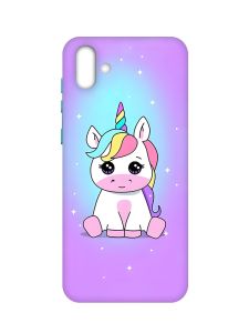 Матовий чохол з бірюзовими боками на Samsung Galaxy A04 :: Єдиноріг (принт 103)