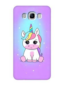 Матовий чохол з бірюзовими боками на Samsung Galaxy J7(2016) J710 :: Єдиноріг (принт 103)