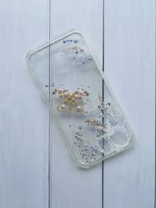 Силіконовий чохол з камінням для Samsung Galaxy А5(2017) А520 Метелик і лілії