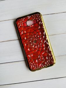 Силіконовий чохол для Samsung А5(2017) А520 Ромби опуклі. Червона павутинка
