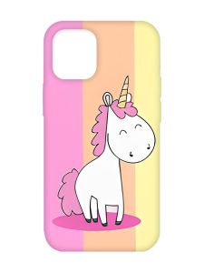 Матовий чохол з бірюзовими боками на Apple iPhone 12/12 Pro (6.1) :: Єдиноріг (принт 104)