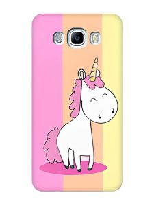 Матовий чохол з бірюзовими боками на Samsung Galaxy J7(2016) J710 :: Єдиноріг (принт 104)