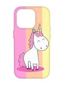 Матовий чохол з червоними боками на Apple iPhone 14 Pro Max :: Єдиноріг (принт 104)