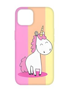 Матовий чохол з рожевими боками на  Apple iPhone 14 :: Єдиноріг (принт 104)