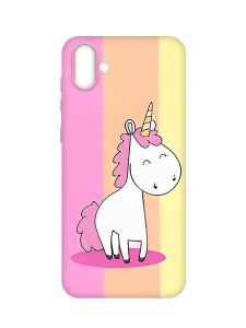 Матовий чохол з рожевими боками на Samsung Galaxy A04 :: Єдиноріг (принт 104)
