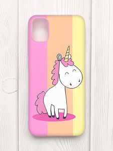 Матовий чохол з рожевими боками на Samsung Galaxy A04E/A042 :: Єдиноріг (принт 104)