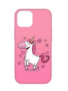 Матовий чохол з бірюзовими боками на Apple iPhone 12 Pro Max :: Єдиноріг (принт 105)