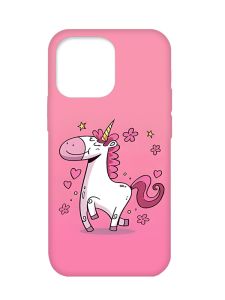 Матовий чохол з бірюзовими боками на Apple iPhone 13 Pro :: Єдиноріг (принт 105)