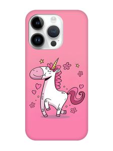 Матовий чохол з чорними боками на Apple iPhone 14 Pro :: Єдиноріг (принт 105)