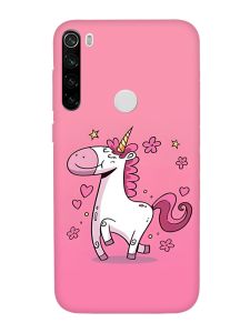 Матовий чохол з чорними боками на Xiaomi Redmi Note 8T :: Єдиноріг (принт 105)