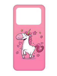 Матовий чохол з рожевими боками на Xiaomi Poco X4 Pro 5G :: Єдиноріг (принт 105)