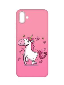 Матовий чохол з рожевими боками на Samsung Galaxy A04 :: Єдиноріг (принт 105)