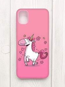 Матовий чохол з рожевими боками на Samsung Galaxy A04E/A042 :: Єдиноріг (принт 105)