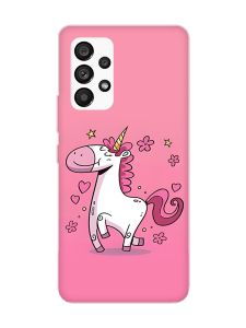 Матовий чохол з чорними боками на Samsung Galaxy A53 4G/5G :: Єдиноріг (принт 105)