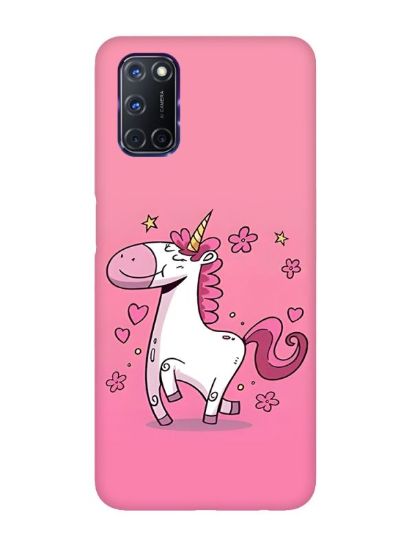 Матовий чохол з червоними боками на Oppo A52/ A72/ A92 :: Єдиноріг (принт 105)