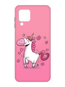 Матовий чохол з чорними боками на Samsung Galaxy A22 4G/M32/M22 :: Єдиноріг (принт 105)