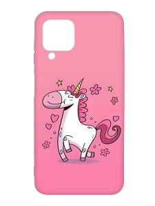 Матовий чохол з чорними боками на Samsung Galaxy A12 :: Єдиноріг (принт 105)