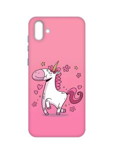 Матовий чохол з бірюзовими боками на Samsung Galaxy A04 :: Єдиноріг (принт 105)