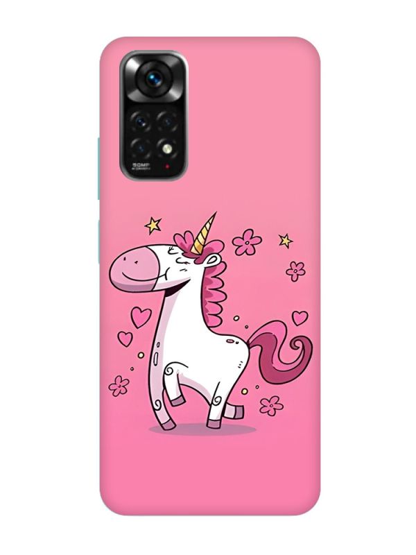 Матовий чохол з бірюзовими боками на Xiaomi Redmi Note 11 :: Єдиноріг (принт 105)