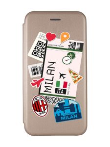 Чохол-книжка з малюнком для Xiaomi Redmi 9A Золотий :: Подорожі. Італія (принт 325)