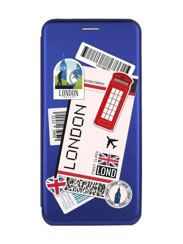 Чохол-книжка з малюнком для Samsung Galaxy A54 5G (A546) Синій :: Подорожі. Лондон (принт 326)