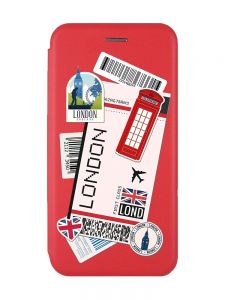 Чохол-книжка з малюнком для Samsung Galaxy A50 (2019) A505/A30s Червоний :: Подорожі. Лондон (принт 326)