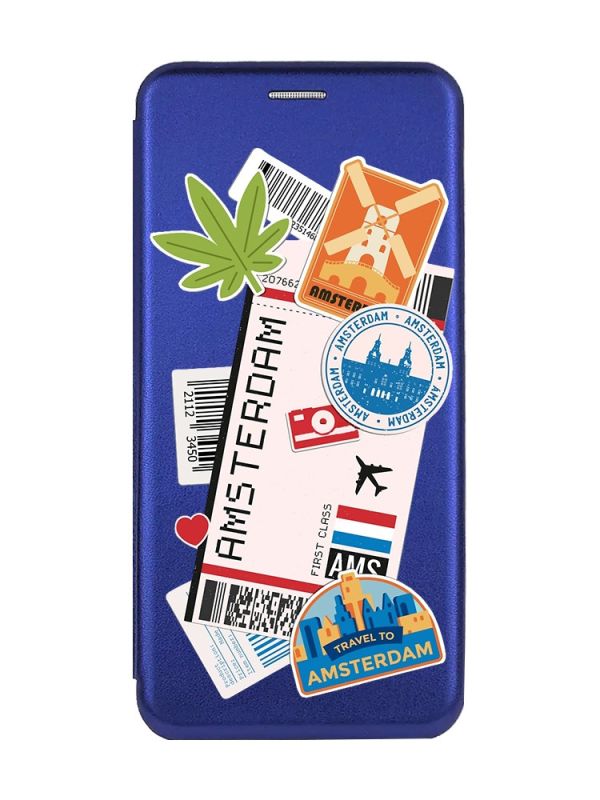 Чохол-книжка з малюнком для Samsung Galaxy A54 5G (A546) Синій :: Подорожі. Амстердам (принт 327)