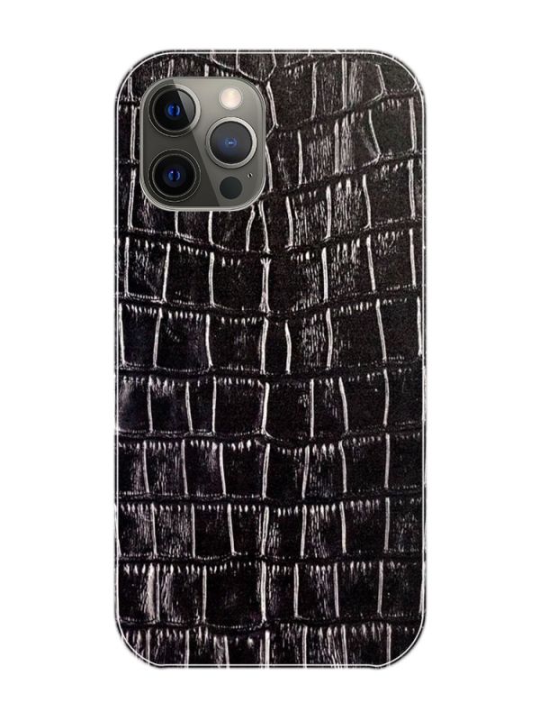 Захисна плівка Шкіра крокодила (чорна) на задню панель для iPhone 12 Pro Max