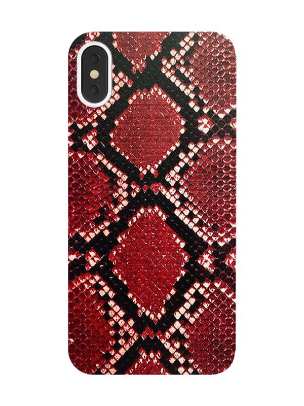 Захисна плівка Шкіра пітона (червона) на задню панель для iPhone XS